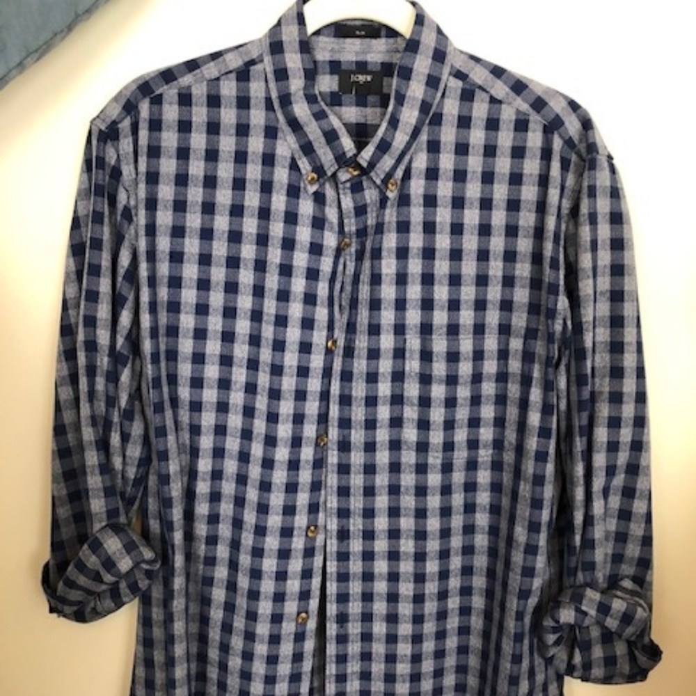 Long Sleeve Gingham flannel shirt  J.Crew